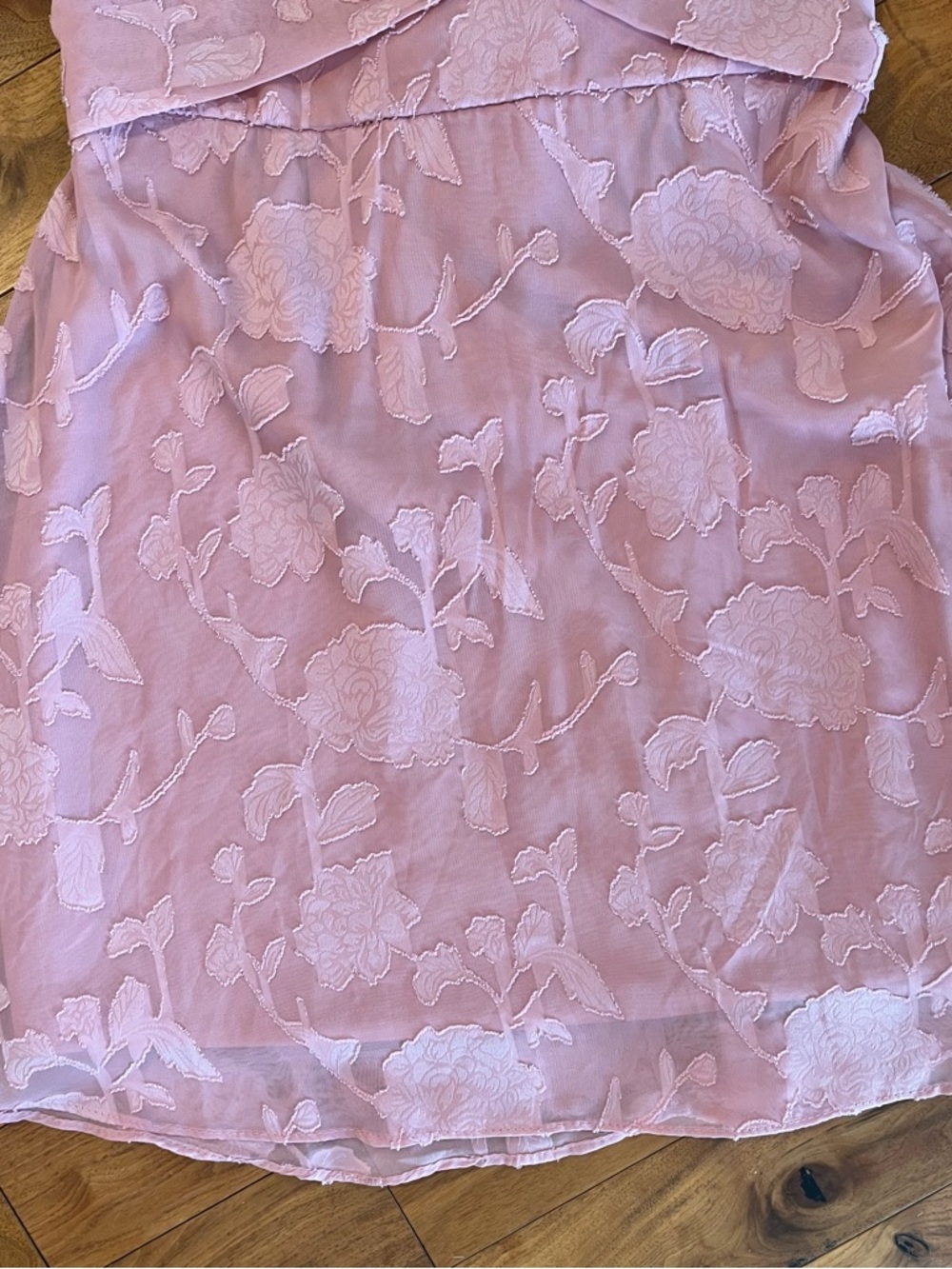 Thirty/Thirty Pink Flirty Textured Coquette Sweetheart Flowy Short Tie Bow Dress - Picture 5 of 10
